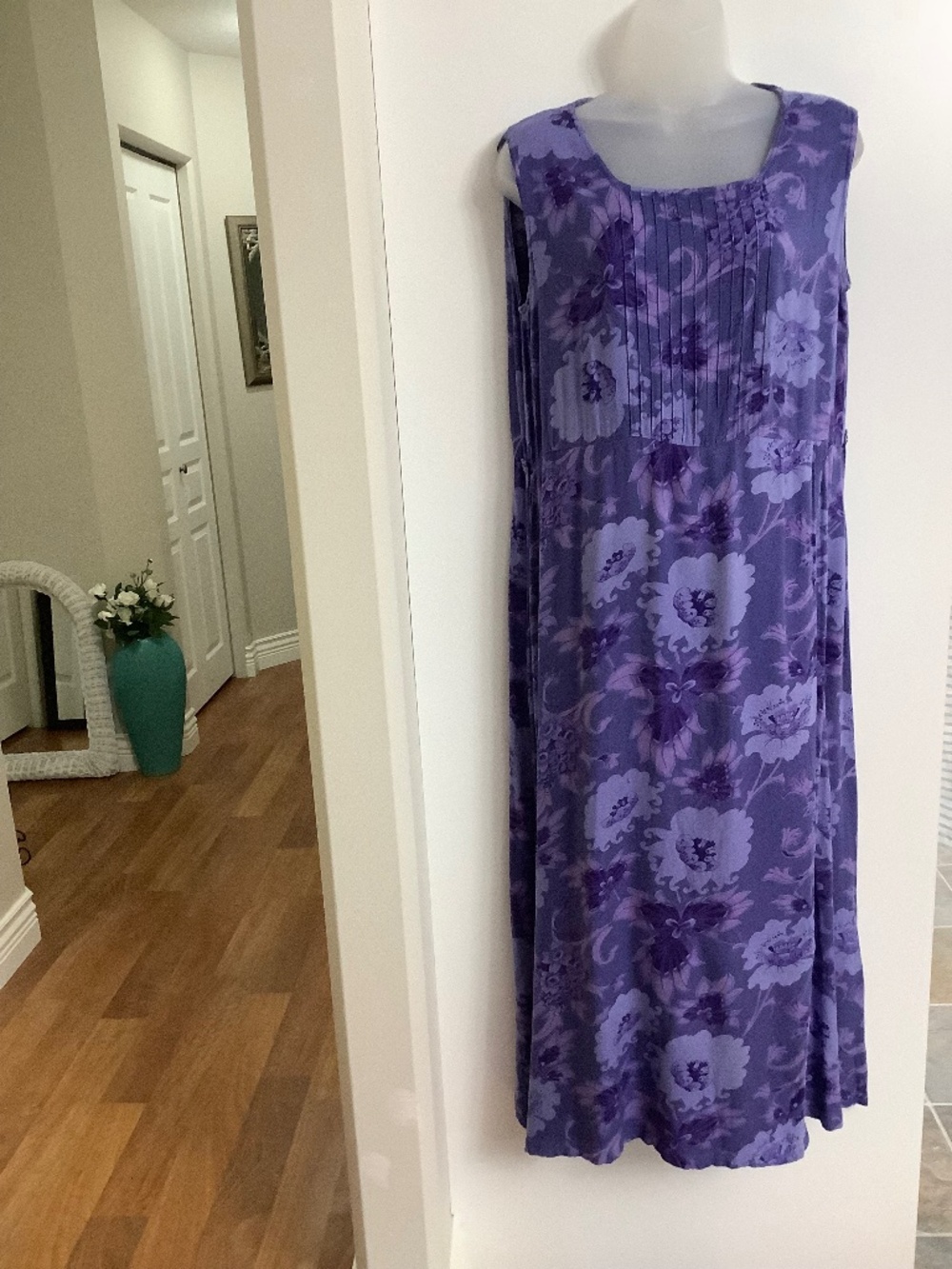 April Cornell Vintage Purple Maxi Dress L fits M/L 36-38 bust
